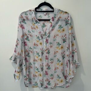 EUC Counterparts Floral Blouse. Size XL.